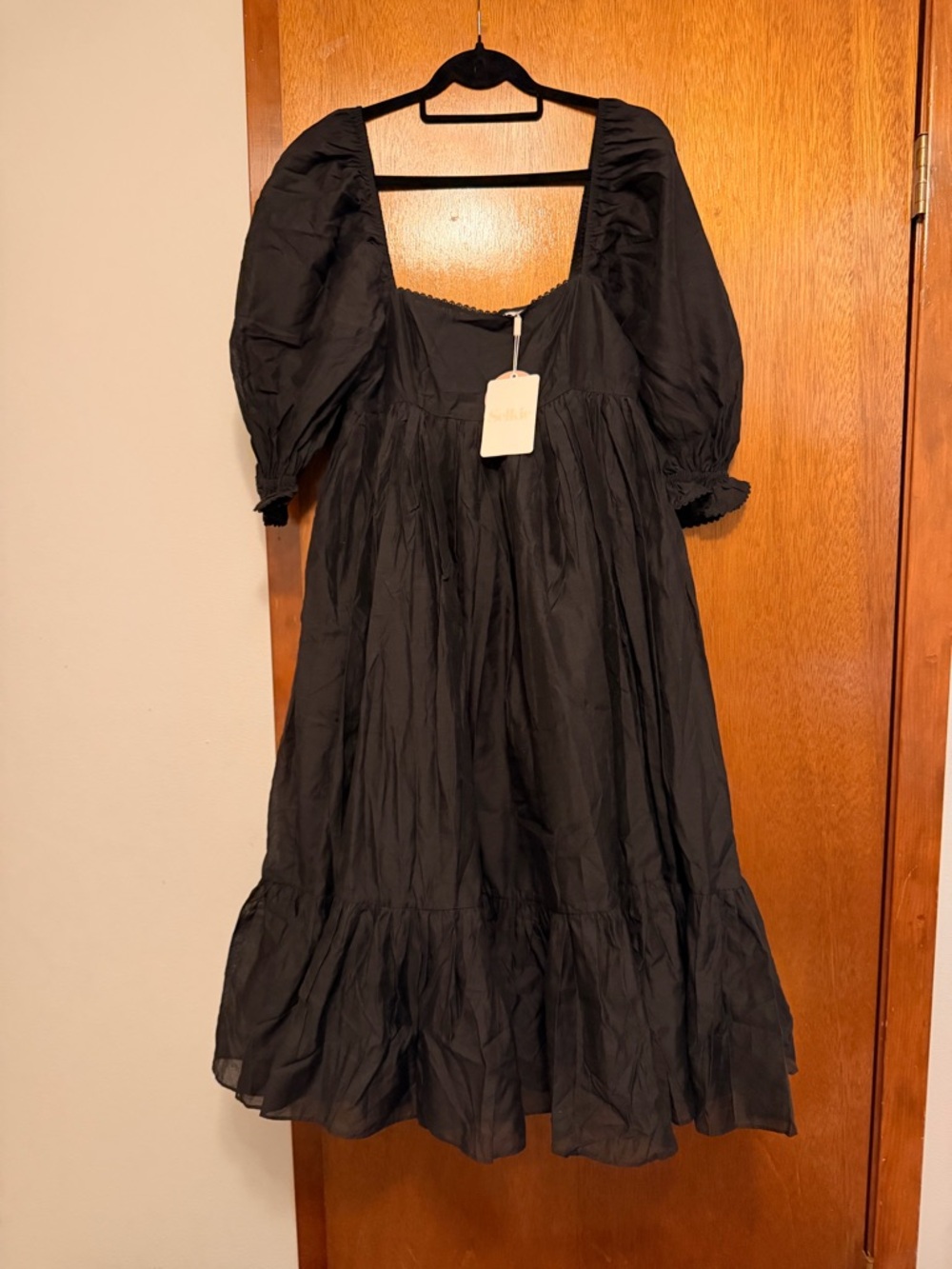NWT Selkie dress black puffed sleeve dress
